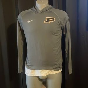 Nike dry fit men’s Purdue long sleeve Light weight size medium hooded shirt